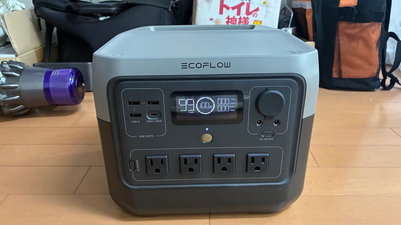 133日保管後に起動時表示100パーセントだったEcoFlow RIVER 2 Pro