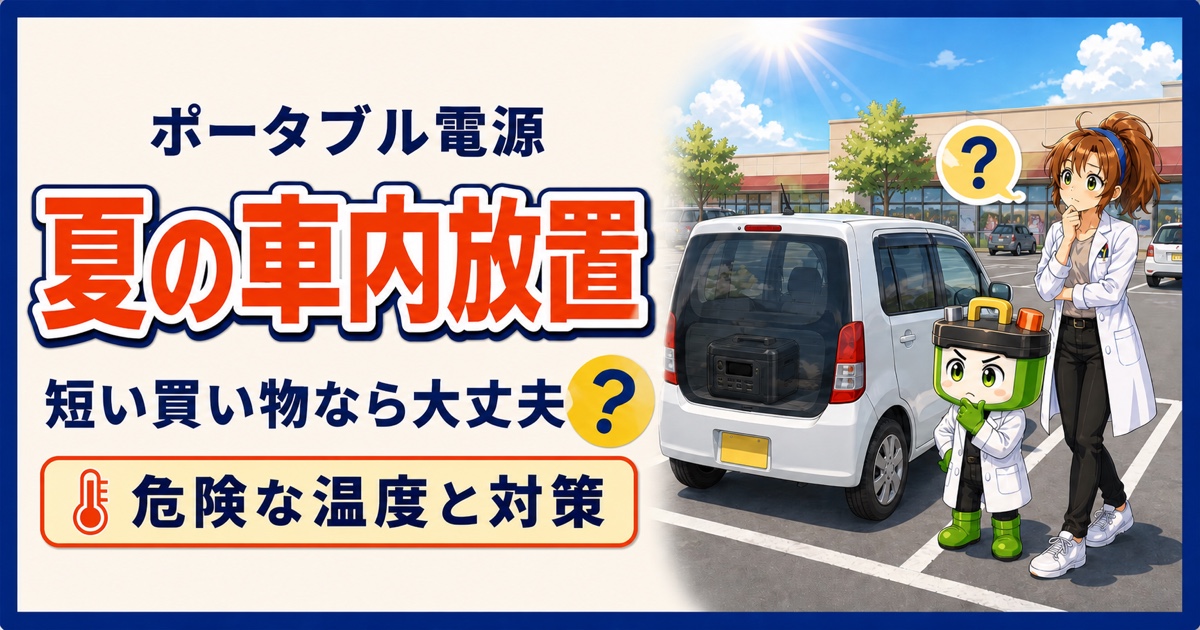 夏の車内にポータブル電源を放置する危険と対策