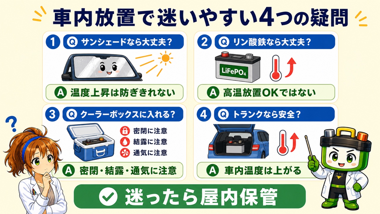車内放置で迷いやすい4つの疑問と答え