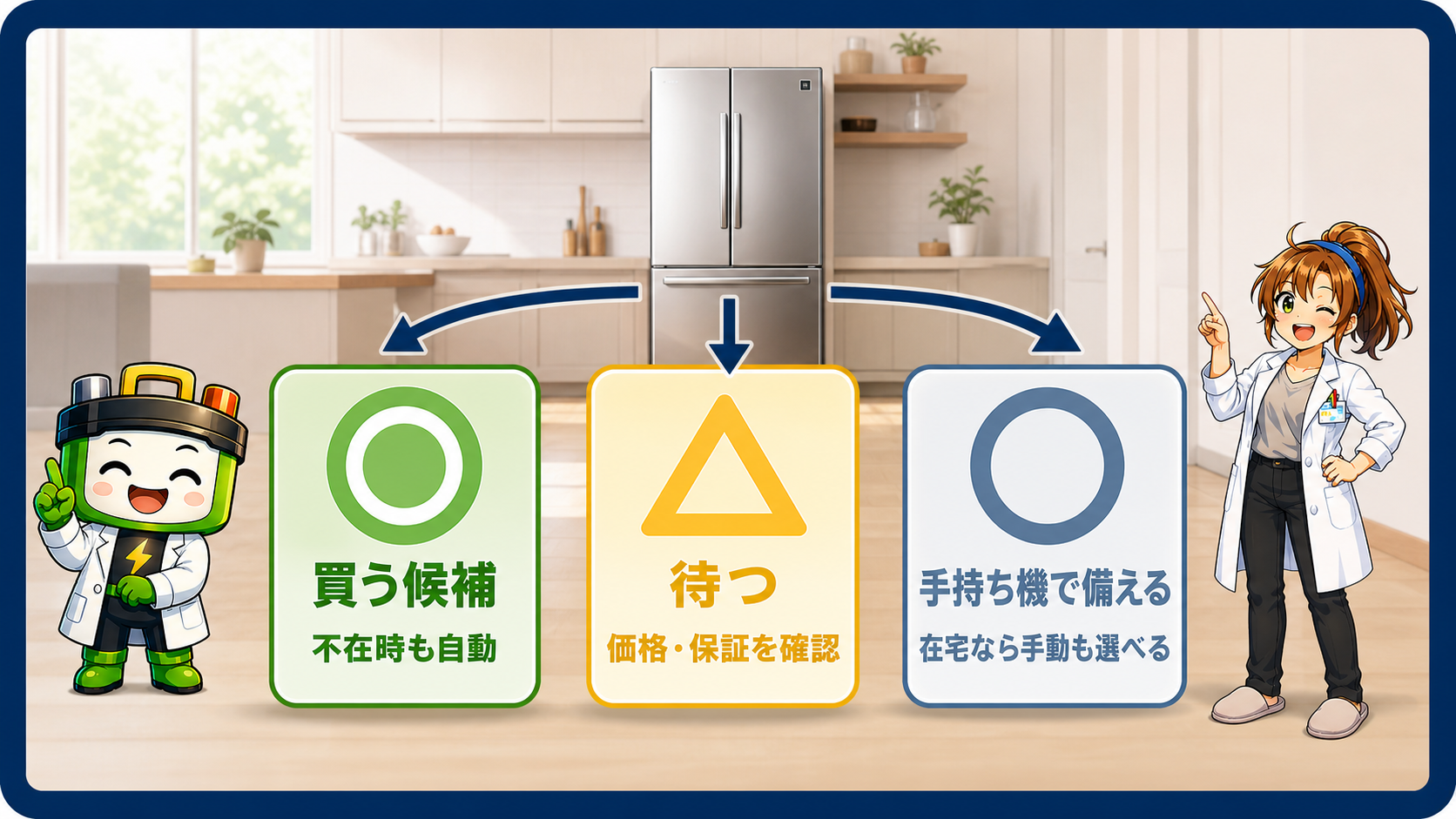FridgePowerを買う、待つ、手持ち機で備える3つの出口